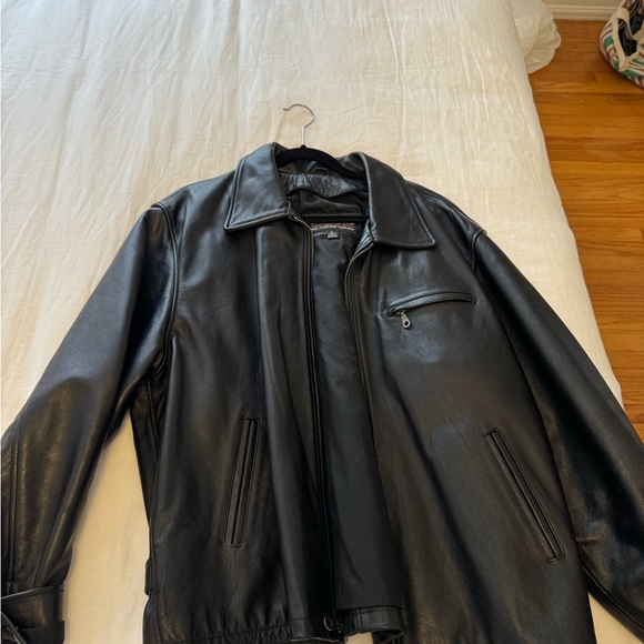Vintage Wilson black leather oversized jacket - Picture 3 of 4
